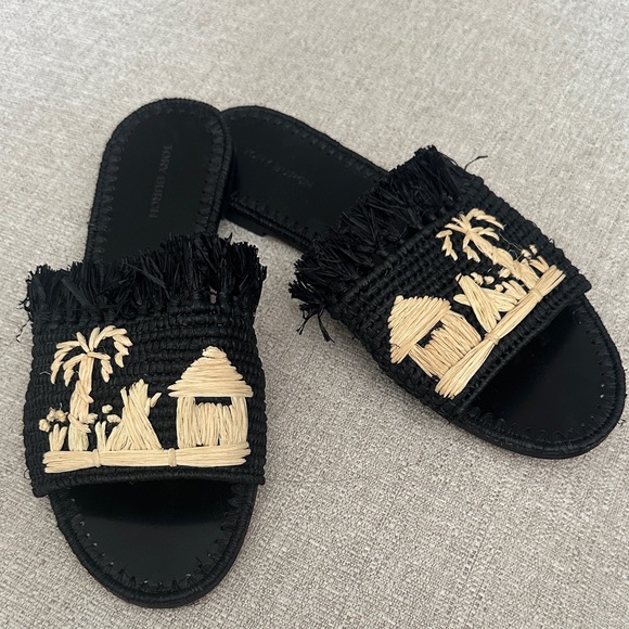 Tory Burch Black and Tan Sandals - Picture 1 of 2